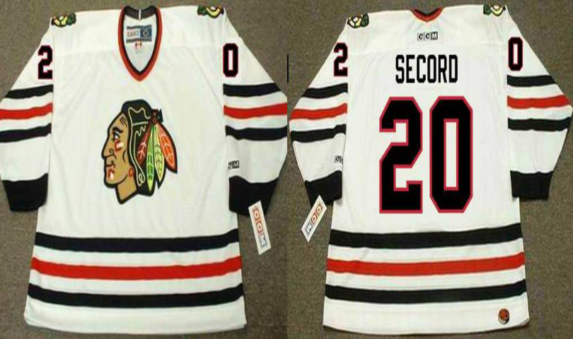 2019 Men Chicago Blackhawks #20 Secord white CCM NHL jerseys